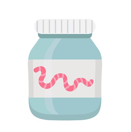 Jar of worms for fishing. icon flat, cartoon style. Isolated on white background. Vector illustration, clip-art Stock Photo - Budget Royalty-Free & Subscription, Code: 400-08937097