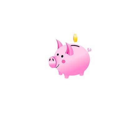 Vector icon of a piggy piggy bank isolated on a white background Stock Photo - Budget Royalty-Free & Subscription, Code: 400-08938494