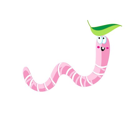 Vector ?artoon icon of pink worm on white background Stock Photo - Budget Royalty-Free & Subscription, Code: 400-08939050
