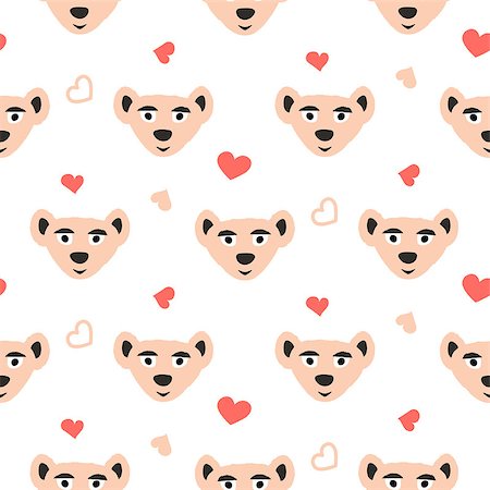 simsearch:400-07982444,k - Cuet bear stylized pink fun seamless pattern for kids and babies. Toy animal fabric design for textile and apparel in cartoon style. Photographie de stock - Aubaine LD & Abonnement, Code: 400-08939263