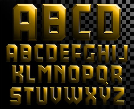 futuristic alphabets - Shiny metal alphabet letters set uppercase - eps10 Stock Photo - Budget Royalty-Free & Subscription, Code: 400-08930275
