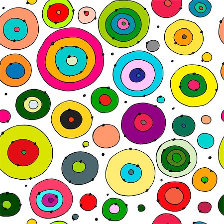simsearch:400-06642594,k - Funny circles colorful, seamless pattern for your design. Vector illustration Foto de stock - Super Valor sin royalties y Suscripción, Código: 400-08931985