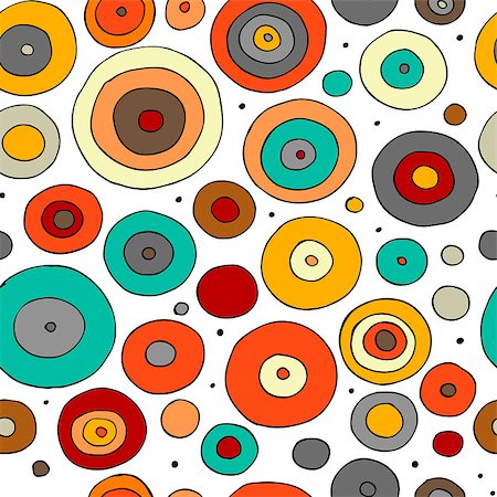 simsearch:400-06642594,k - Funny circles colorful, seamless pattern for your design. Vector illustration Foto de stock - Super Valor sin royalties y Suscripción, Código: 400-08931986