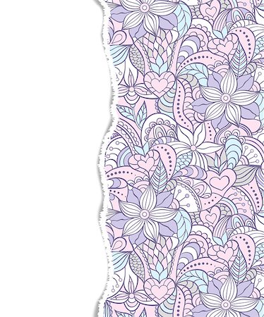 simsearch:400-07049687,k - Floral pattern with ripped paper on white background.Vector illustration. Stock Photo - Budget Royalty-Free & Subscription, Code: 400-08932017