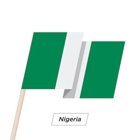 Nigeria Ribbon Waving Flag Isolated on White. Vector Illustration. Nigeria Flag with Sharp Corners Stock Photo - Budget Royalty-Free & Subscription, Code: 400-08932119