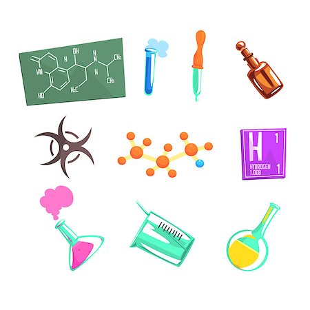 periodic table - Chemist Scientist And Chemical Science Related Icons And Laboratory Experimental Equipment. Cartoon Realistic Chemistry Related Item Vector Illustration Photographie de stock - Aubaine LD & Abonnement, Code: 400-08932647