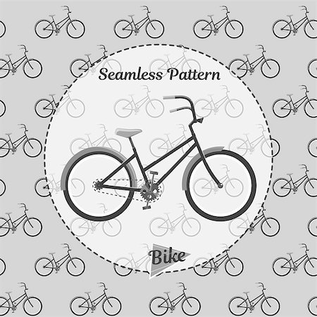 Bike pattern. Simple illustration of bicycle vector for web and print. Stock Photo - Budget Royalty-Free & Subscription, Code: 400-08932788