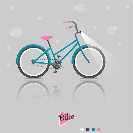 simsearch:400-08938779,k - Bicycle. Vector bright illustration of Bike. Cycling concept. Trendy style for graphic design, logo, Web site, social media, user interface, mobile app. Stock Photo - Budget Royalty-Free & Subscription, Code: 400-08932780