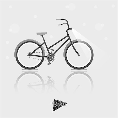 simsearch:400-08938779,k - Retro black bike. Vector bright illustration of bicycle. Cycling concept. Trendy style for graphic design, logo, Web site, social media, user interface, mobile app. Stock Photo - Budget Royalty-Free & Subscription, Code: 400-08932783