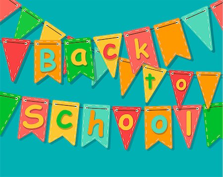 simsearch:400-06628533,k - Back to school banner. Party colorful flags with text. Vector illustration. Stock Photo - Budget Royalty-Free & Subscription, Code: 400-08954197