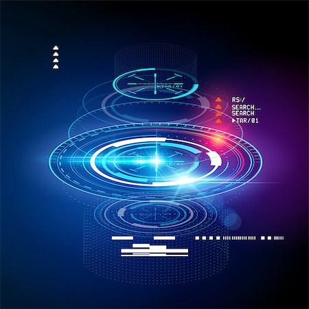 HUD display cross section. Futuristic digital interface elements. Vector illustration Stock Photo - Budget Royalty-Free & Subscription, Code: 400-08955160