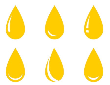 isolated oil droplet icons set on white background Stock Photo - Budget Royalty-Free & Subscription, Code: 400-08955437