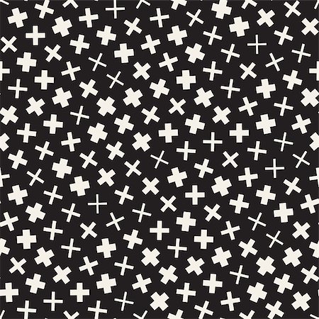 simsearch:400-08978166,k - Trendy Texture With Scattered Geometric Shapes.  Inspired by Memphis Design. Abstract Monochrome Background. Vector Seamless Pattern. Stock Photo - Budget Royalty-Free & Subscription, Code: 400-08956259
