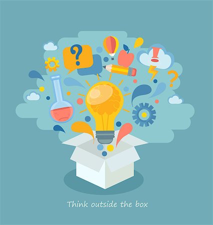 simsearch:400-04265413,k - Think outside the box vector illustration. EPS 10. Stock Photo - Budget Royalty-Free & Subscription, Code: 400-08956481