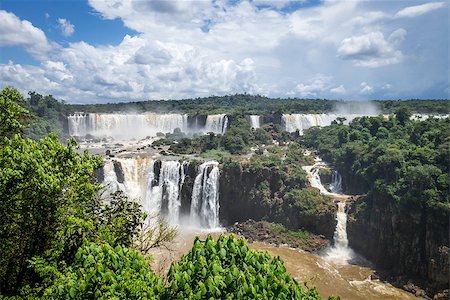 pictures of south america tropical waterfalls - iguazu falls national park. tropical waterfalls and rainforest landscape Stock Photo - Budget Royalty-Free & Subscription, Code: 400-08957307