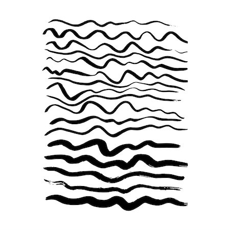 simsearch:400-07838679,k - Hand Drawn Wave Brush Strokes. Vector Illustration of Paint Stain. Stock Photo - Budget Royalty-Free & Subscription, Code: 400-08957655