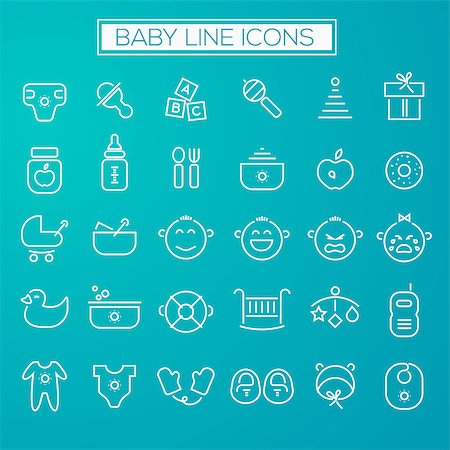 pacifier icon - Trendy line icons - Baby Staff icons collection Stock Photo - Budget Royalty-Free & Subscription, Code: 400-08959074