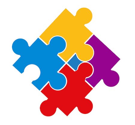 Vector illustration of puzzle pieces Stock Photo - Budget Royalty-Free & Subscription, Code: 400-08966325