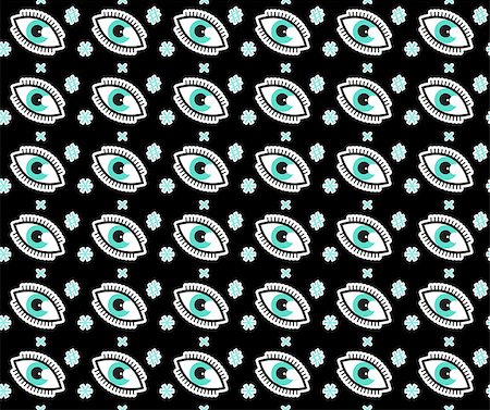 Eye seamless pattern in comic style, pop art. Colorful children s endless background, repeating texture. Vector illustration Stock Photo - Budget Royalty-Free & Subscription, Code: 400-08966375