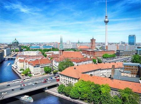 spree - panoramic view at the berlin city center Stock Photo - Budget Royalty-Free & Subscription, Code: 400-08967190