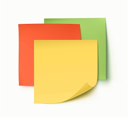 Vector illustration of multicolor post it notes isolated on white background. Stock Photo - Budget Royalty-Free & Subscription, Code: 400-08967462