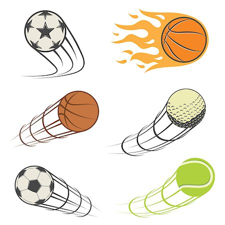 soccer retro designs - set of sport balls. football, basketball, Golf, tennis. Vector illustration Stock Photo - Budget Royalty-Free & Subscription, Code: 400-08968219