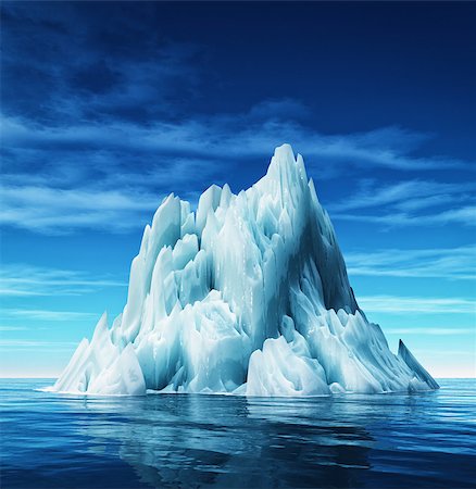Underwater view of iceberg with beautiful transparent sea on background. This is a 3d render illustration Stock Photo - Budget Royalty-Free & Subscription, Code: 400-08968545