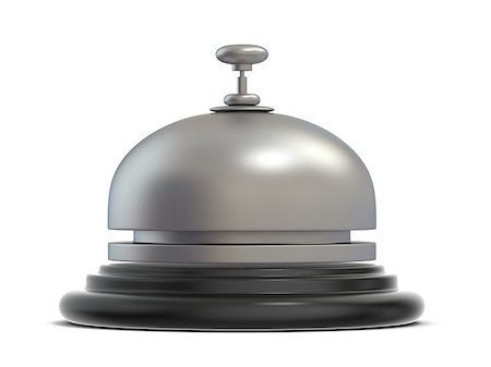 ring the bell - Reception bell. Side view. 3D render illustration isolated on white background Stock Photo - Budget Royalty-Free & Subscription, Code: 400-08960300