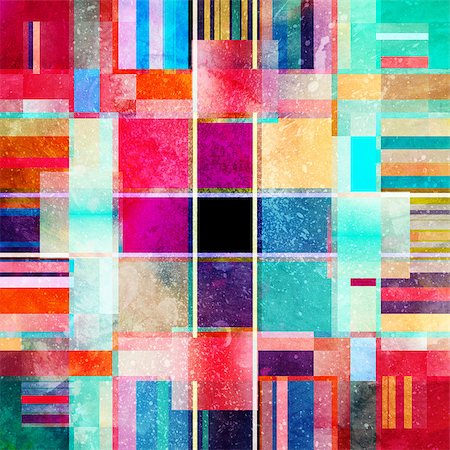 simsearch:400-08627385,k - Multicolored watercolor bright pattern with squares and ravines Stock Photo - Budget Royalty-Free & Subscription, Code: 400-08962487