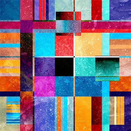 simsearch:400-08627385,k - Multicolored watercolor bright pattern with squares and ravines Stock Photo - Budget Royalty-Free & Subscription, Code: 400-08962488
