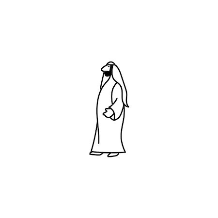 saudi arabia people - Stick figure arab muslim man icon vector Stock Photo - Budget Royalty-Free & Subscription, Code: 400-08974735