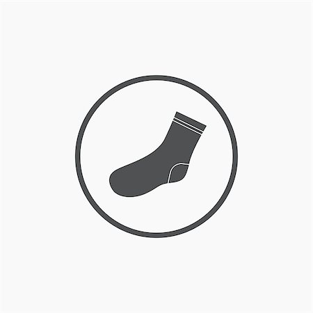 Sock icon vector. Warming stocking symbol silhouette Stock Photo - Budget Royalty-Free & Subscription, Code: 400-08975509