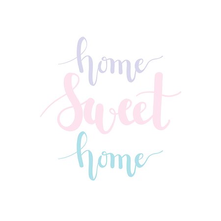 simsearch:400-08551668,k - Home sweet home pastel lettering design for house decoration Foto de stock - Super Valor sin royalties y Suscripción, Código: 400-08975669