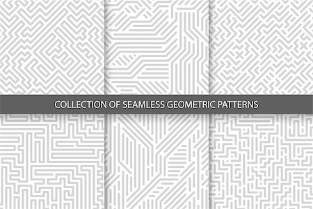 simsearch:400-08978166,k - Collection of striped seamless geometric patterns. Gray and white texture. Digital backgrounds. Stock Photo - Budget Royalty-Free & Subscription, Code: 400-08975672