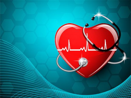 simsearch:400-07222508,k - Stethoscope medical equipment and heart shape. Vector illustration. Photographie de stock - Aubaine LD & Abonnement, Code: 400-08975735