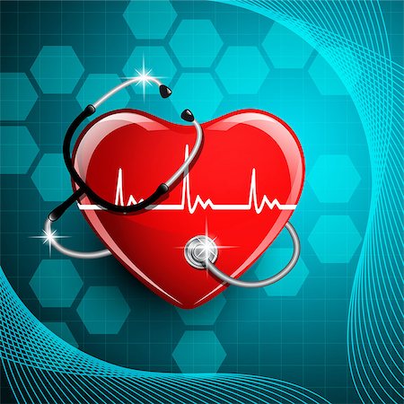 simsearch:400-07222508,k - Stethoscope medical equipment and heart shape. Vector illustration. Photographie de stock - Aubaine LD & Abonnement, Code: 400-08975736