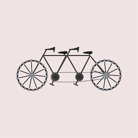 simsearch:400-08938779,k - Flat tandem bicycle Icon for ypur design Stock Photo - Budget Royalty-Free & Subscription, Code: 400-08975910