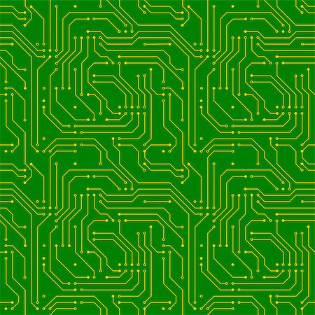 simsearch:400-05331614,k - Technology background with golden microchip pattern on green, motherboard seamless pattern Stock Photo - Budget Royalty-Free & Subscription, Code: 400-08976238