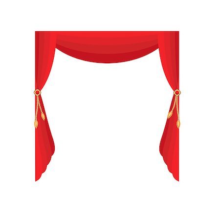 Red velvet curtain illustration for theatre Stock Photo - Budget Royalty-Free & Subscription, Code: 400-08976878