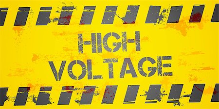 simsearch:400-03993174,k - detailed illustration of a grungy High Voltage Warning Construction background, eps10 vector Stock Photo - Budget Royalty-Free & Subscription, Code: 400-08977281
