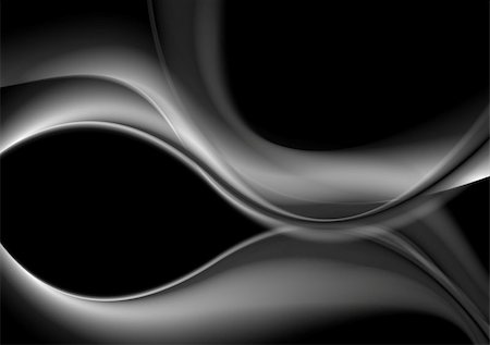 Dark abstract monochrome smooth waves background. Vector graphic design illustration Stock Photo - Budget Royalty-Free & Subscription, Code: 400-08977731