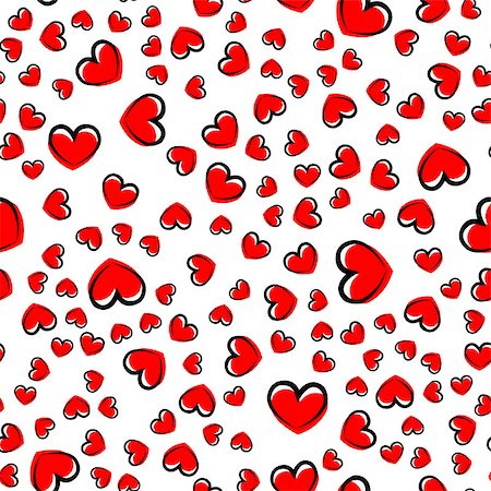 simsearch:400-05927863,k - white seamless pattern with red and black heart. vector Stock Photo - Budget Royalty-Free & Subscription, Code: 400-08978969