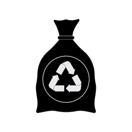 simsearch:400-04407139,k - Garbage bag icon flat vector illustration isolated on white background Stock Photo - Budget Royalty-Free & Subscription, Code: 400-08979179
