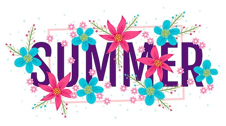 flower sale - Vector summer banner with colofful flowers. Banner for summer. Stock Photo - Budget Royalty-Free & Subscription, Code: 400-08979493