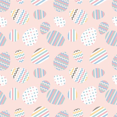 simsearch:400-07982444,k - pastel seamless vector pattern with Easter eggs. Ideal for celebration card, wrapping paper, textile, wallpaper, web pages background, scrap booking Photographie de stock - Aubaine LD & Abonnement, Code: 400-08979814