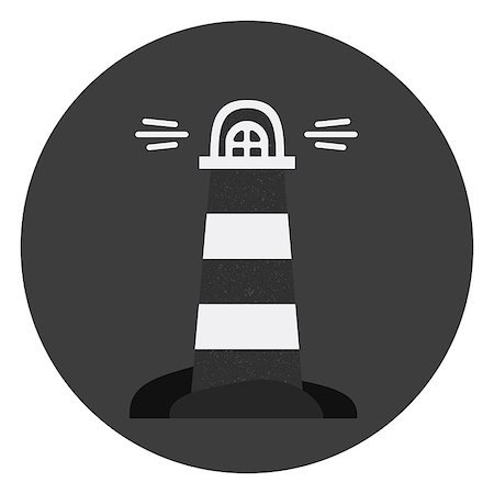simsearch:400-04272525,k - Vector lighthouse icon, black and white lighthouse symbol Stock Photo - Budget Royalty-Free & Subscription, Code: 400-08979933