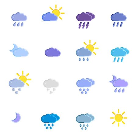 simsearch:400-04324823,k - set with different weather icons Photographie de stock - Aubaine LD & Abonnement, Code: 400-08973908