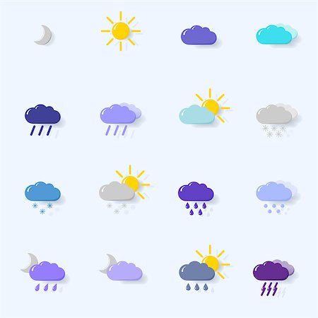 simsearch:400-04324823,k - set with different weather icons Photographie de stock - Aubaine LD & Abonnement, Code: 400-08973909
