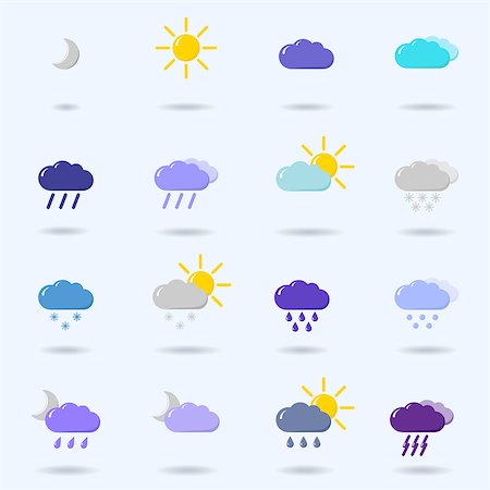 simsearch:400-04324823,k - set with different weather icons Photographie de stock - Aubaine LD & Abonnement, Code: 400-08973910