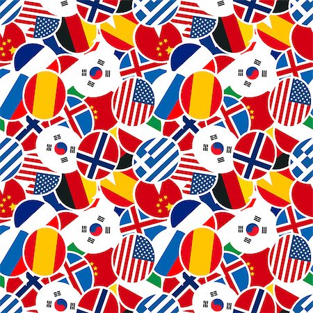 simsearch:400-04915019,k - A lot of colourful speech bubbles with different countries flags in flat design style seamless pattern Stock Photo - Budget Royalty-Free & Subscription, Code: 400-08980410